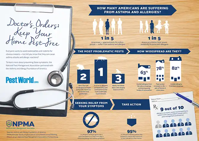 Asthma and allergies in America infographic - keep pests away from your home with Johnson Pest Control in TN